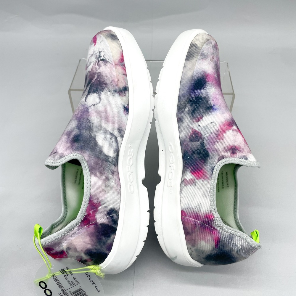 OOFOS Womens 8.5 OOmg Eezee Tie Dye Pink Recovery Shoes Slip On Sneakers Comfort - Picture 10 of 12
